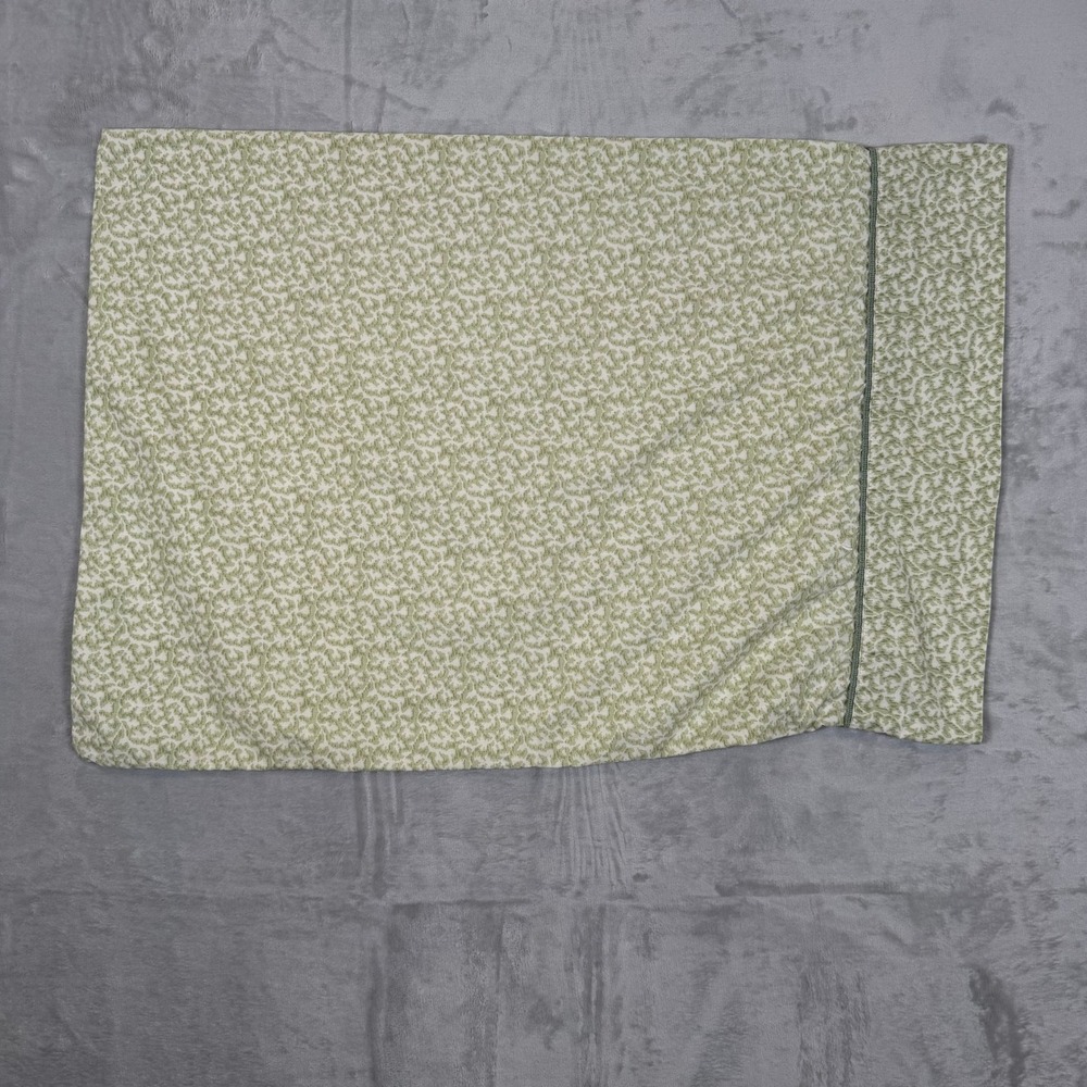 Waverly Garden Room Standard Pillowcases Set of 2 Sage Green Floral Cotton Piped - Picture 7 of 9
